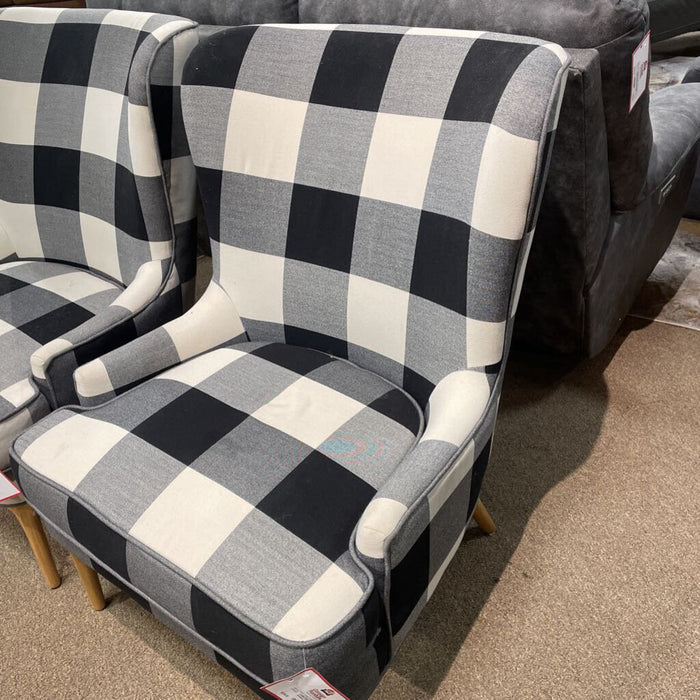 Plaid B/W Armless Chair(TI)