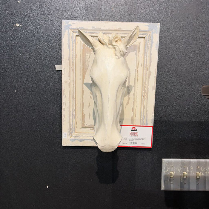 White Rustic Horse Head Decor(AT)