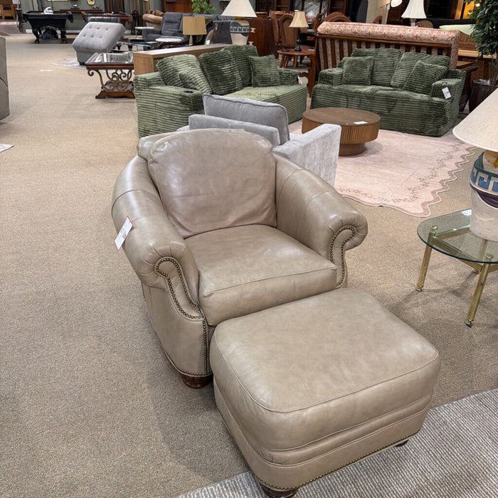 Leather Chair + Ottoman (LSH)