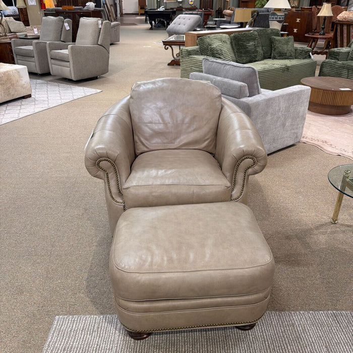 Leather Chair + Ottoman (LSH)