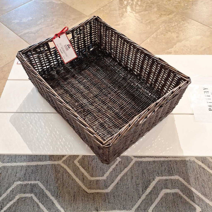 Brown Banded Wicker Basket(LH)