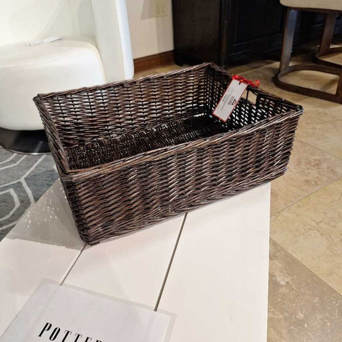 Brown Banded Wicker Basket(LH)