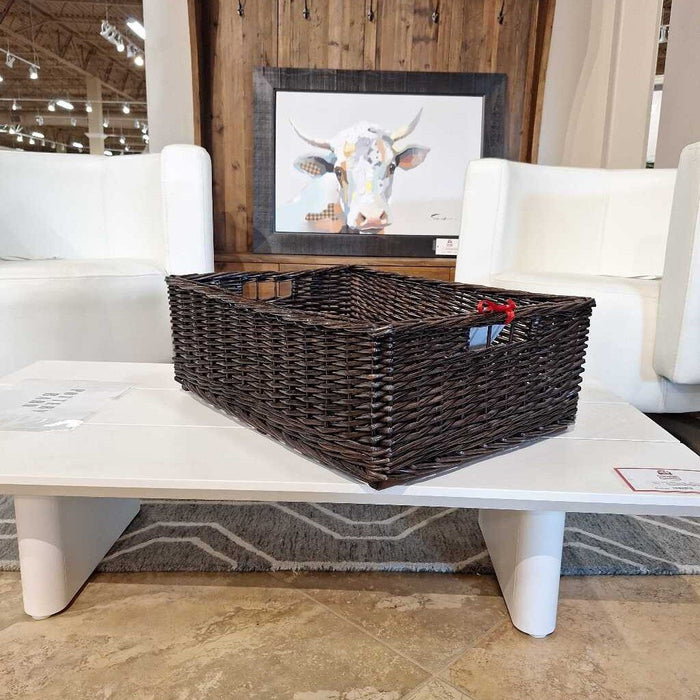 Brown Banded Wicker Basket(LH)