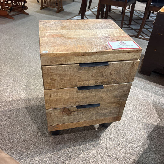 3-Drawer Wood End Tbl+Metal Accents (AT)