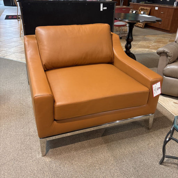 Tan Leather Accent Chair (BMH)