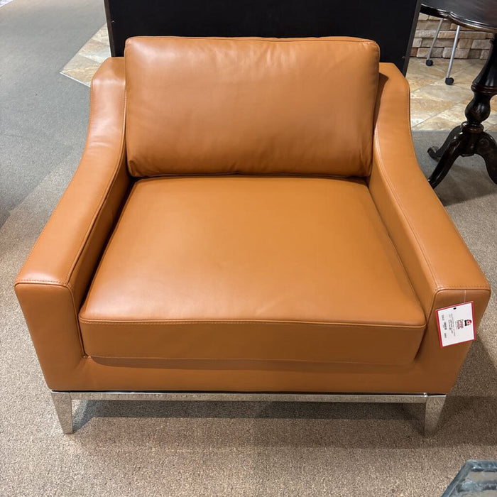 Tan Leather Accent Chair (BMH)