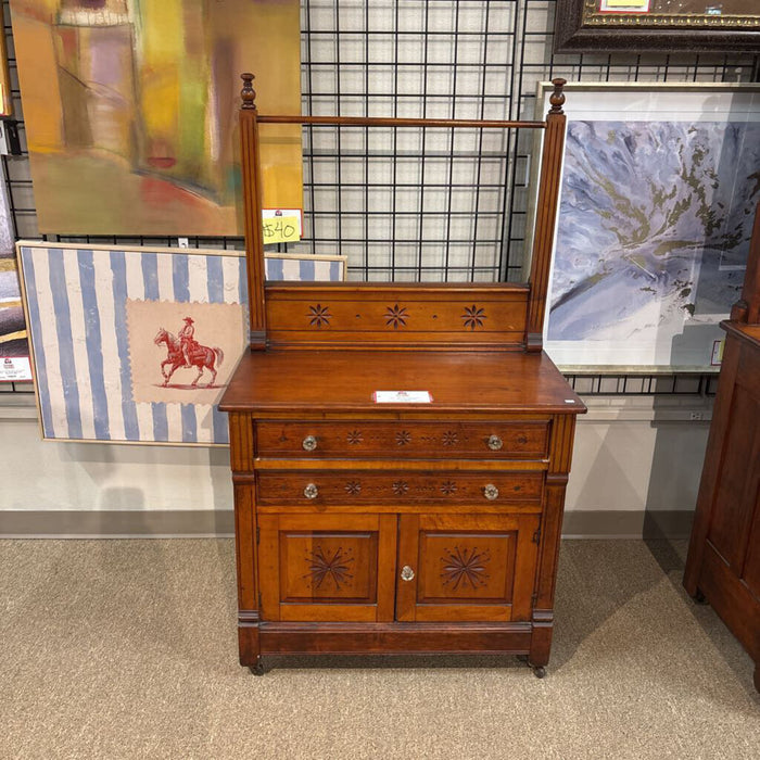 Antique Cherry Wood Washstand (BLA)