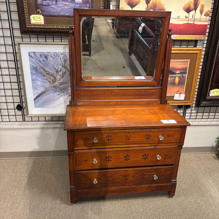 Antique Cherry Wood Dresser (BTK)