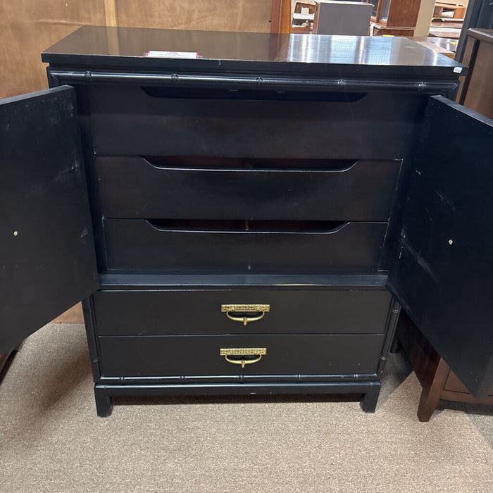 Black 2-Door 5-Drawer Dresser (ALK)