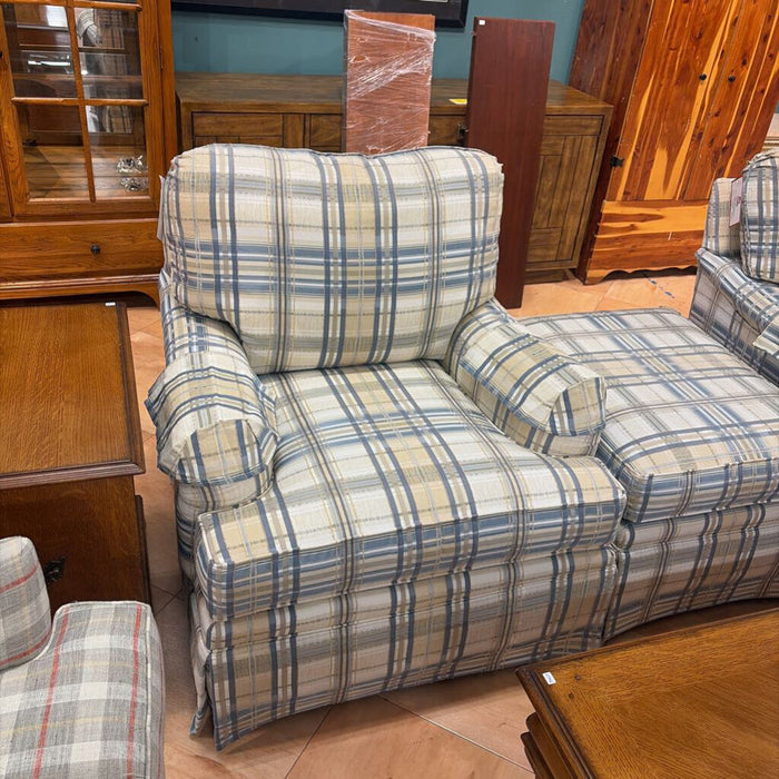 Blue/Tan Striped Fabric Chair(BAH)