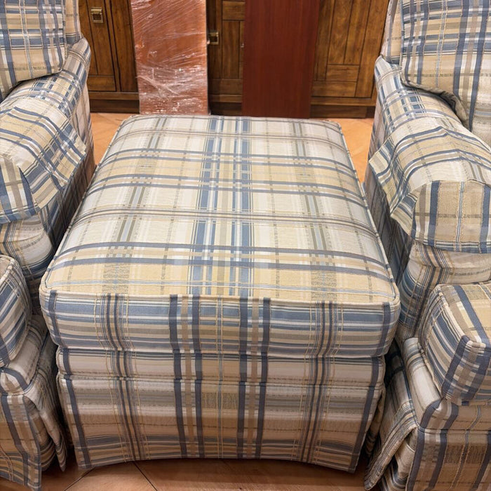 Blue/Tan Striped Fabric Chair/Otto(BAI)
