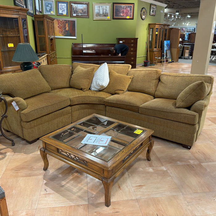 3PC Tan Fabric Stickley Sectional(BCMH)
