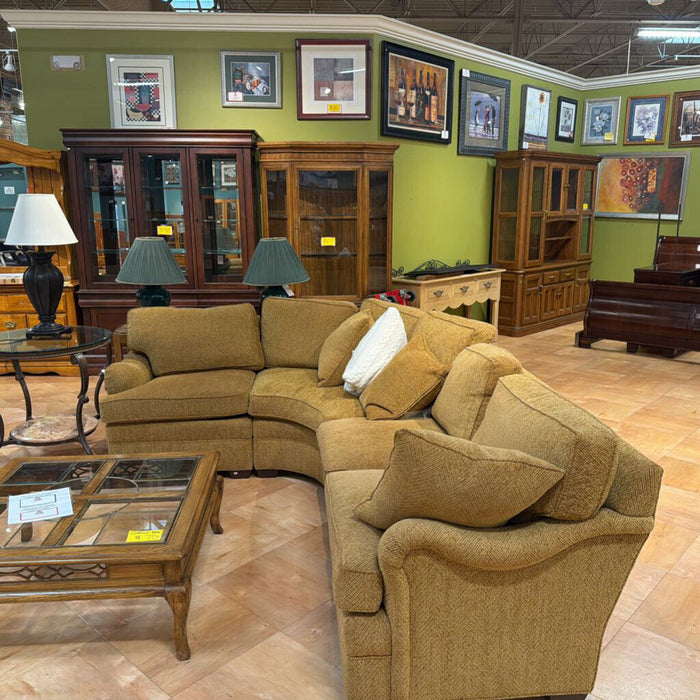 3PC Tan Fabric Stickley Sectional(BCMH)