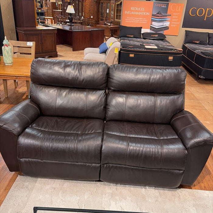 Dark Leather Reclining Loveseat(MIH)