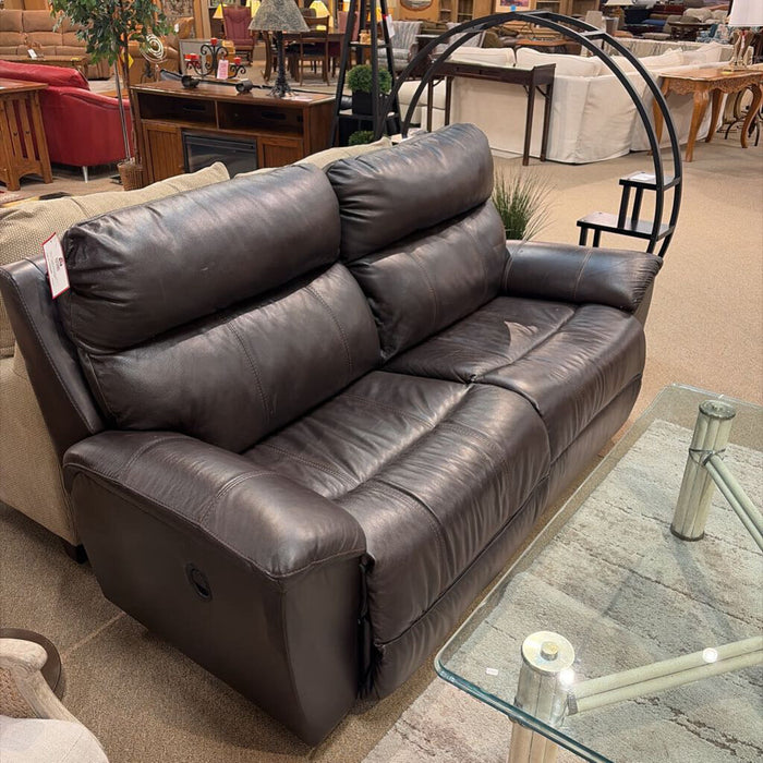 Dark Leather Reclining Loveseat(MIH)