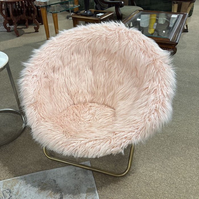 Pottery Barn Pink Fuzzy Occasional Ch (BLA)