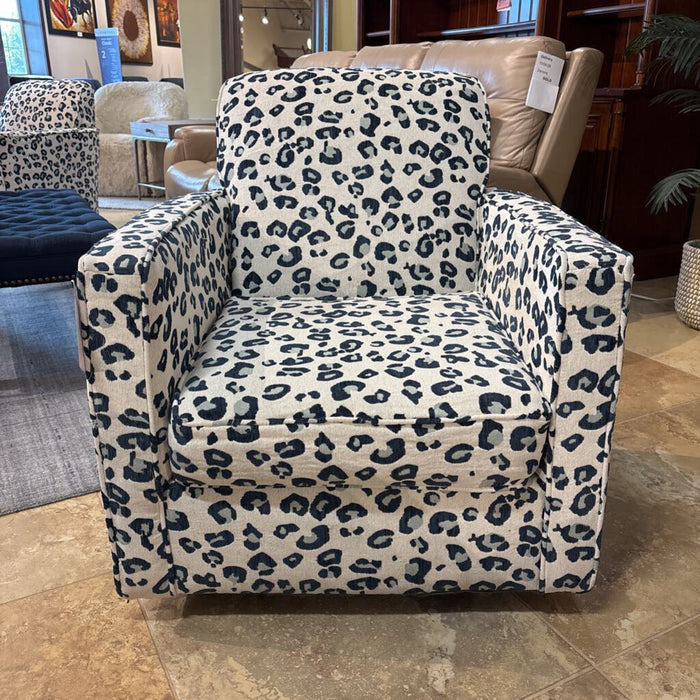 Swivel Fabric Leopard Print Chair (AMK)