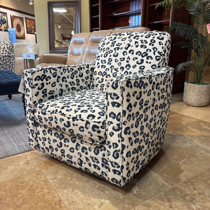 Swivel Fabric Leopard Print Chair (AMK)