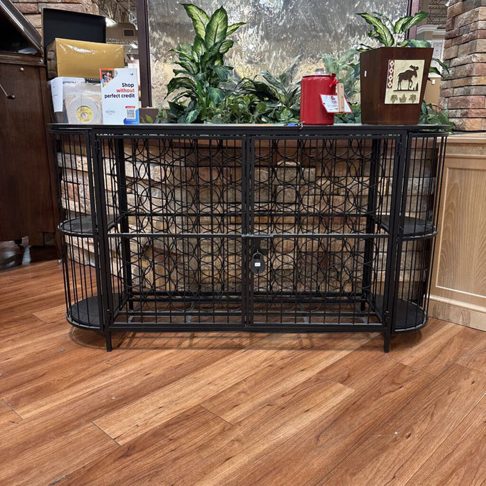 Black Wood/Metal Wine Rack(BAH)