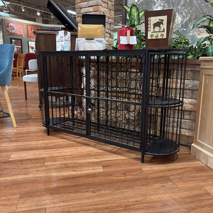 Black Wood/Metal Wine Rack(BAH)