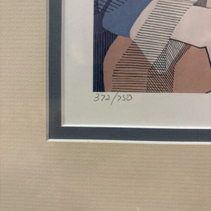 Grey Framed Woman Sewing Art(KL)