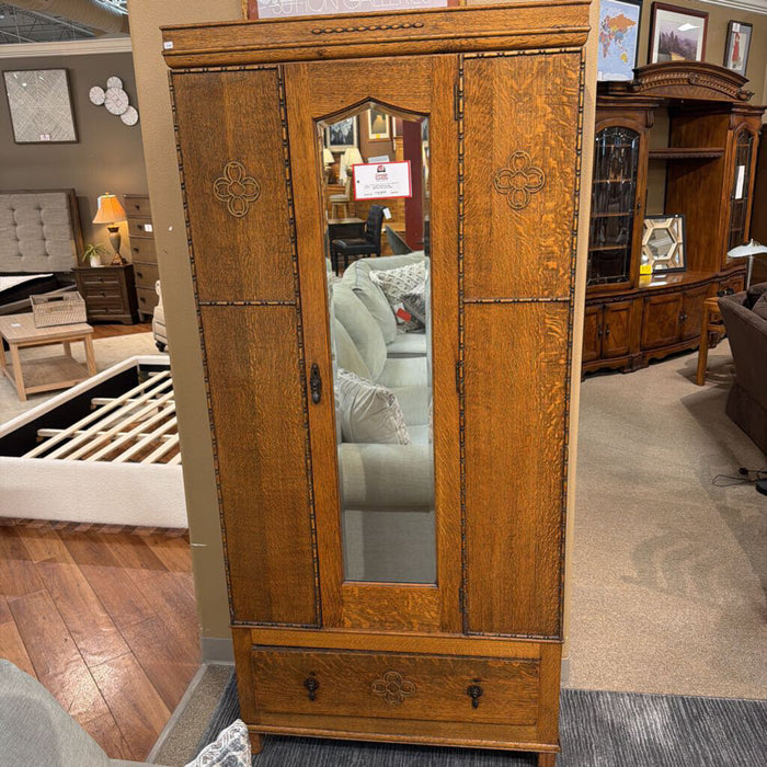 Wooden Mirrored Wardrobe (LSH)