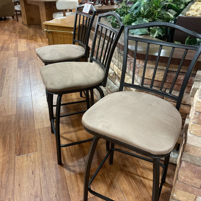 S/3 Black/Tan Barstools(TI)