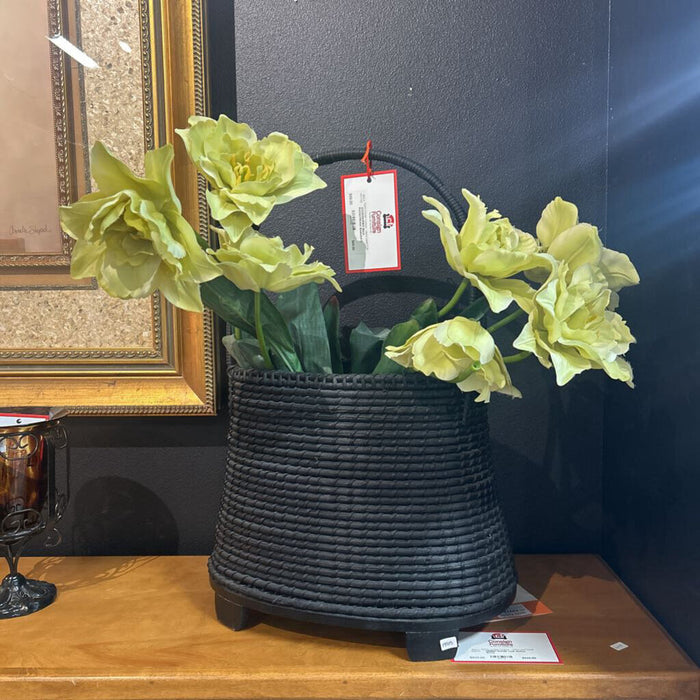 Black Rattan/Wicker Basket(AT)