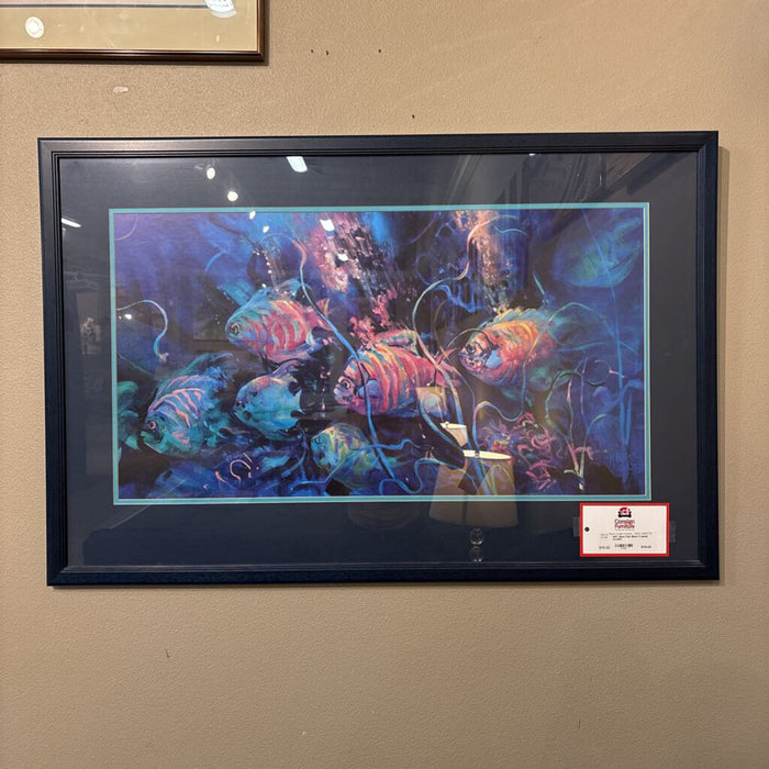 Neon Fish Black Framed Art(SK)