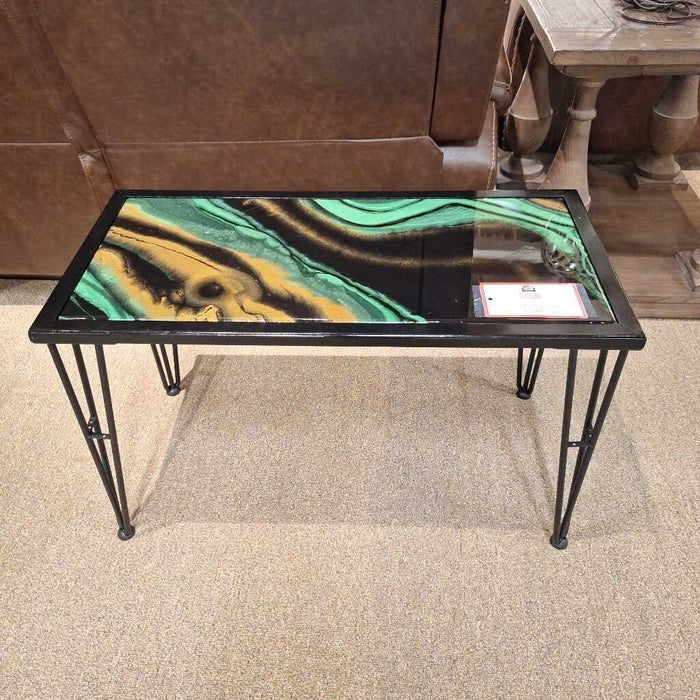 Black Green Gold Wood Framed GT Coffee Table (ASH)