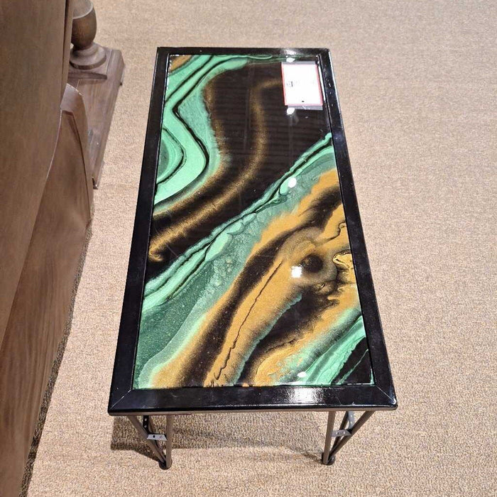 Black Green Gold Wood Framed GT Coffee Table (ASH)