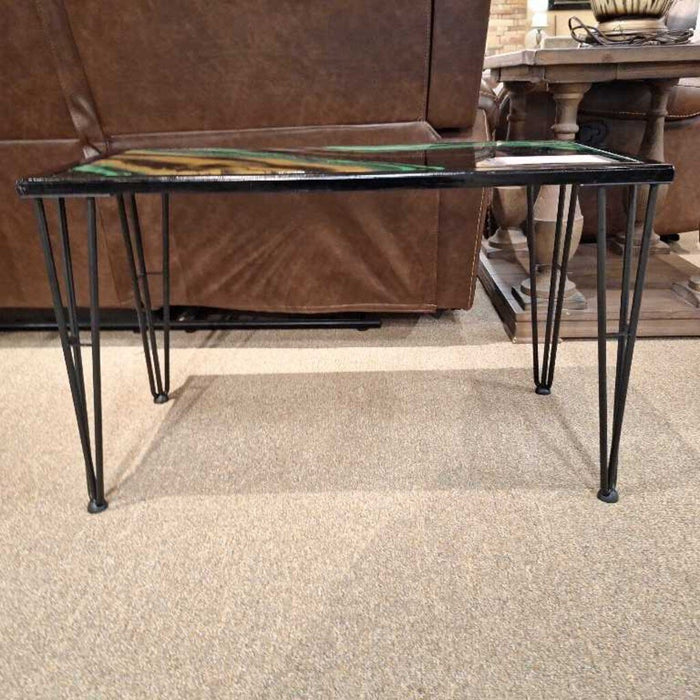 Black Green Gold Wood Framed GT Coffee Table (ASH)