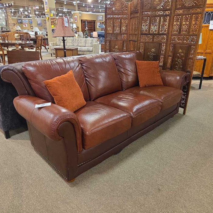 Brown Leather Sofa w/ NH (ATH)