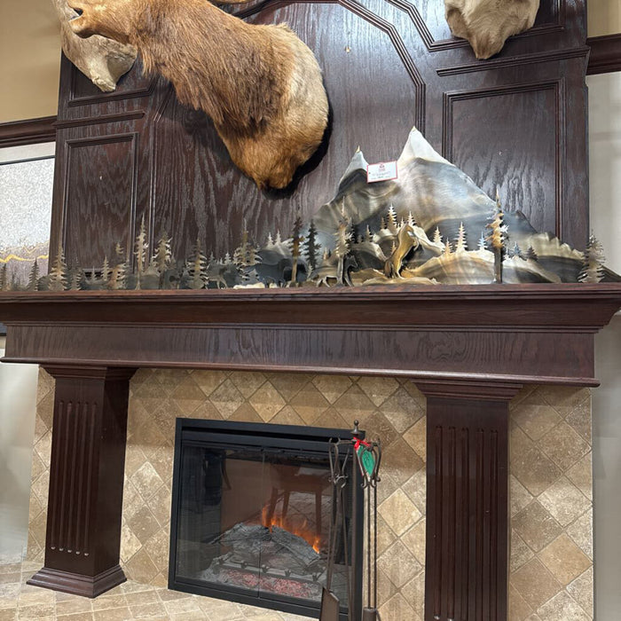 2 Piece Metal Mountain with Horses (BAHH)