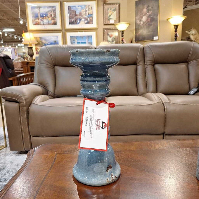 Blue Crackle Glazed Candle Stick (AS)