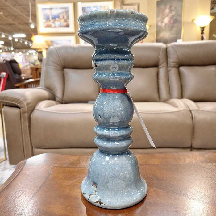 Blue Crackle Glazed Candle Stick (AS)