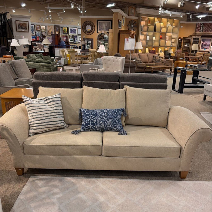 Tan Fabric Wingback Style Sofa(ALK)