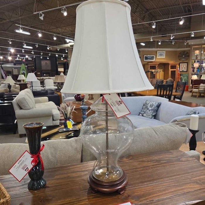 Bulbous Floral Glass Table Lamp(AT)