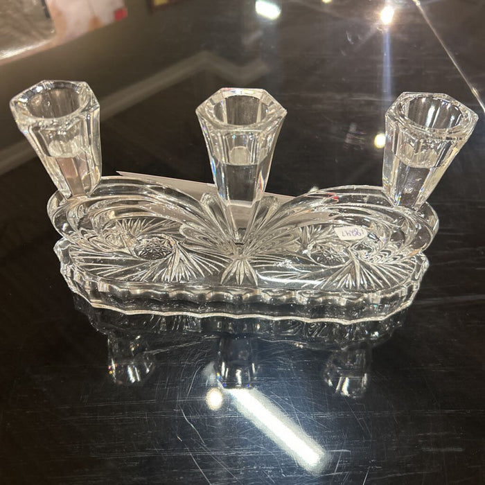 Glass Tri-Candleholder(LS)
