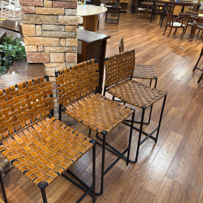 S/4 Leather + Metal Barstools (LSH)