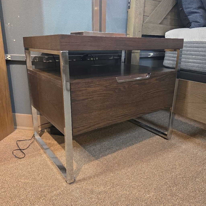 MCM Grey/Silver Metal Nightstand(BAI)