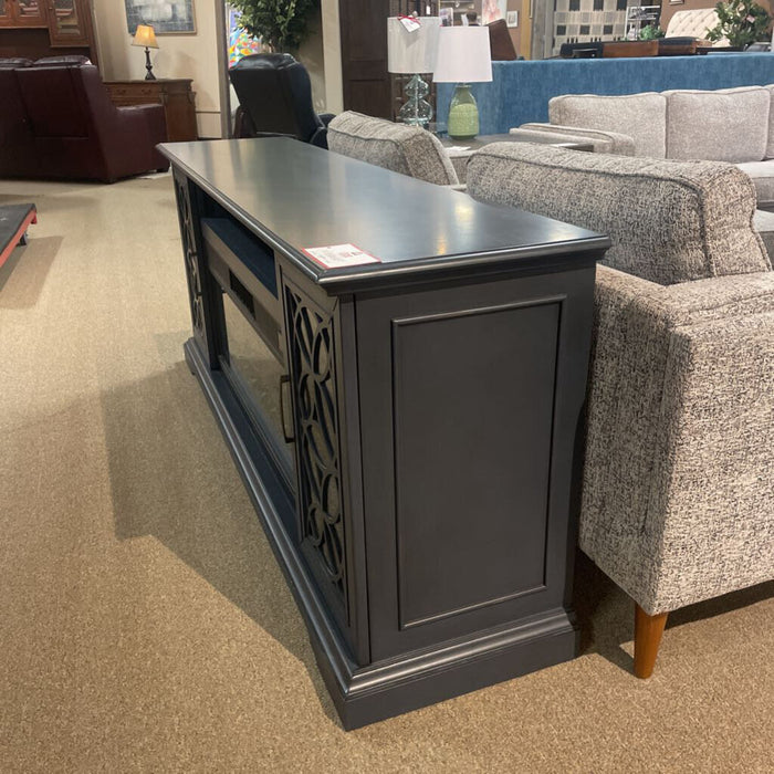 Grey-ish Long 2-Door Ent/Fireplace(MKH)