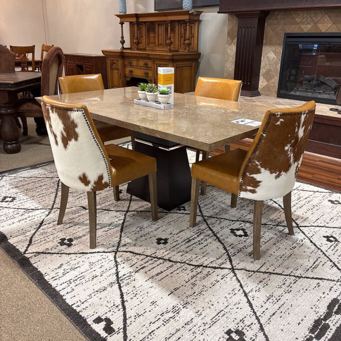 Travertine DR Table w/ Metal Base(LSCK)