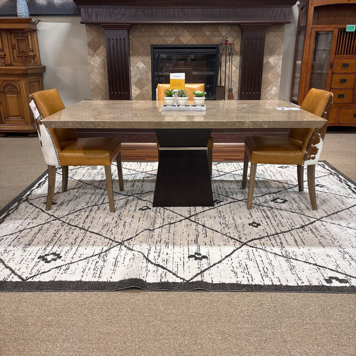 Travertine DR Table w/ Metal Base(LSCK)