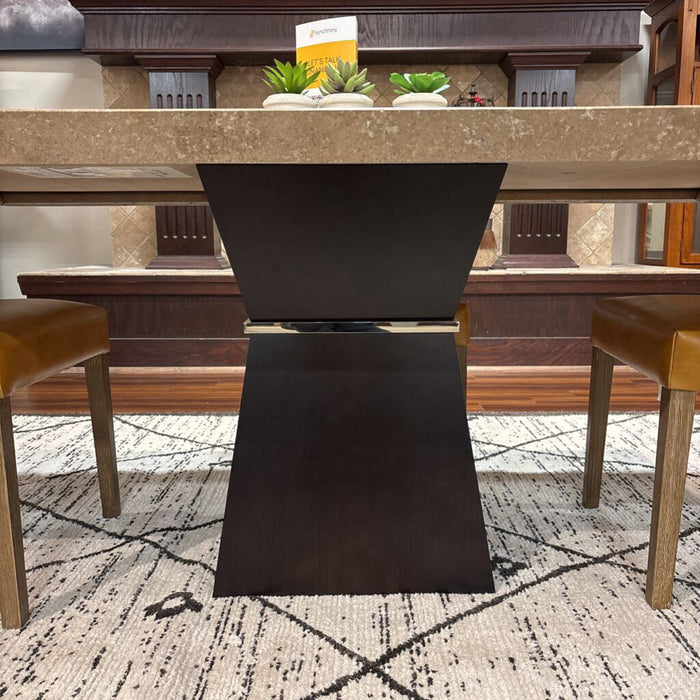 Travertine DR Table w/ Metal Base(LSCK)