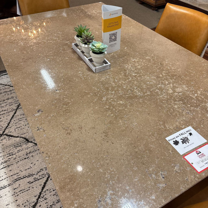 Travertine DR Table w/ Metal Base(LSCK)