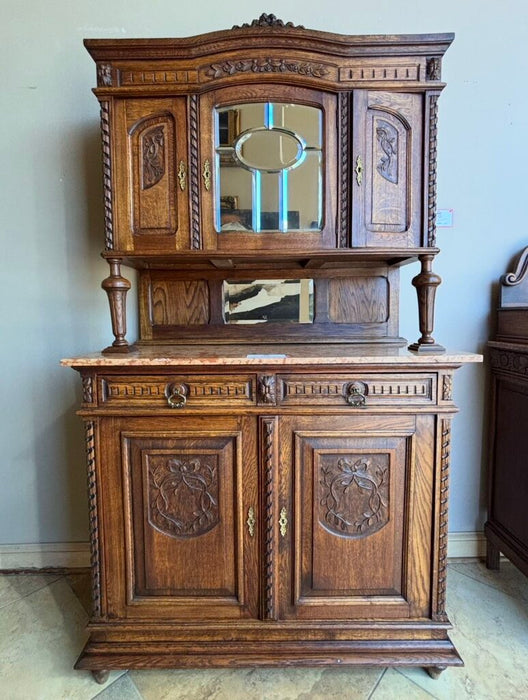 Antique Tall Cabinet w/ Marble Top (BAHH)