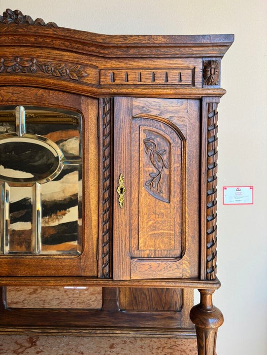 Antique Tall Cabinet w/ Marble Top (BAHH)
