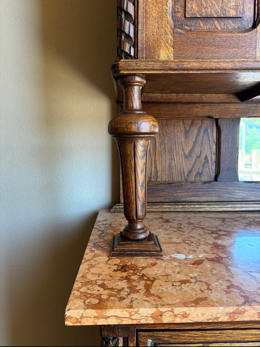 Antique Tall Cabinet w/ Marble Top (BAHH)