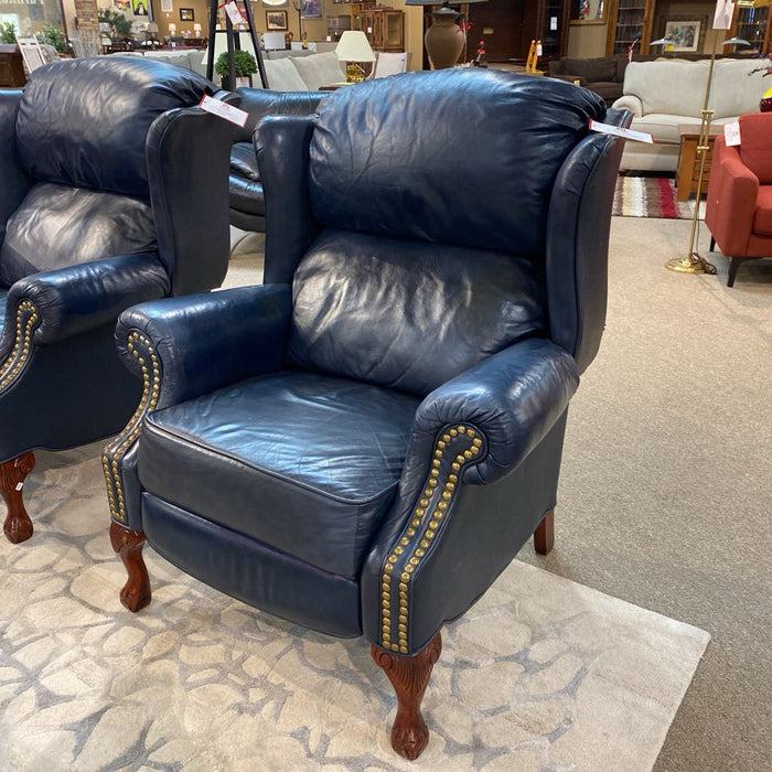 Blue Leather Wingback Pushback(MKH)
